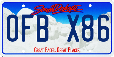 SD license plate 0FBX86