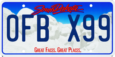 SD license plate 0FBX99