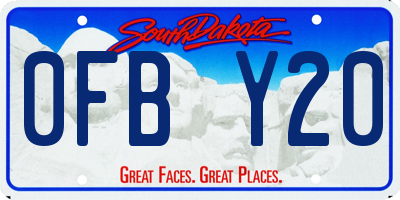 SD license plate 0FBY20
