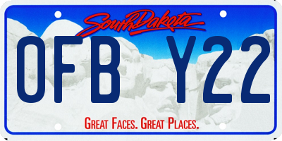 SD license plate 0FBY22