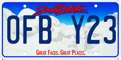 SD license plate 0FBY23
