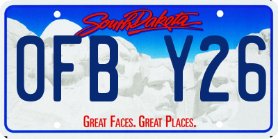 SD license plate 0FBY26