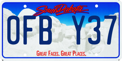 SD license plate 0FBY37