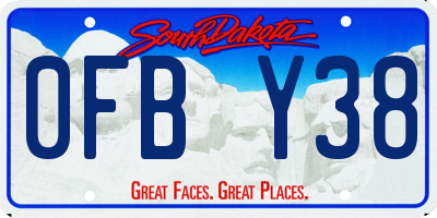 SD license plate 0FBY38