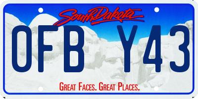SD license plate 0FBY43