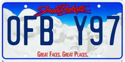 SD license plate 0FBY97