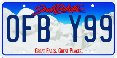 SD license plate 0FBY99