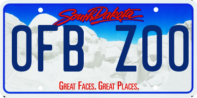 SD license plate 0FBZ00