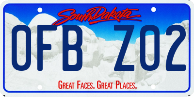 SD license plate 0FBZ02