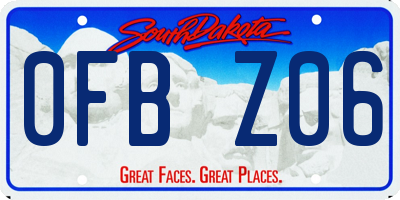 SD license plate 0FBZ06