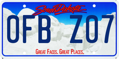 SD license plate 0FBZ07