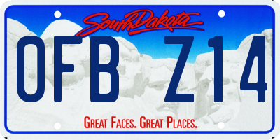 SD license plate 0FBZ14