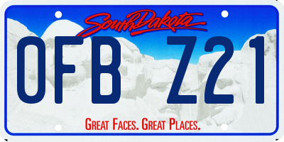 SD license plate 0FBZ21
