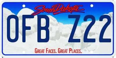 SD license plate 0FBZ22