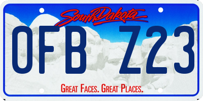SD license plate 0FBZ23
