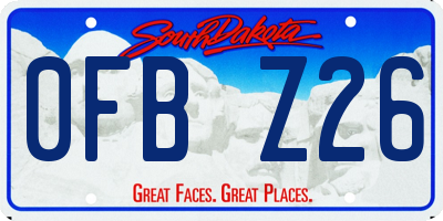 SD license plate 0FBZ26