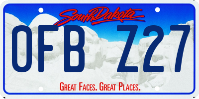 SD license plate 0FBZ27