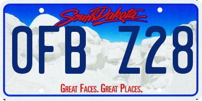 SD license plate 0FBZ28