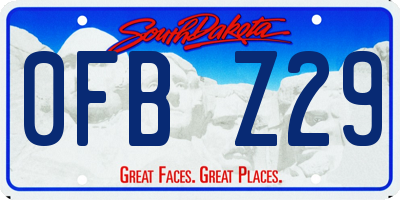 SD license plate 0FBZ29
