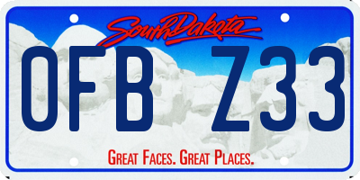SD license plate 0FBZ33