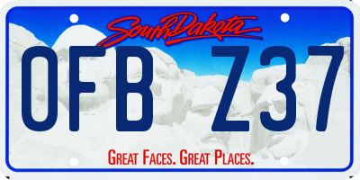 SD license plate 0FBZ37