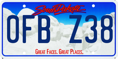 SD license plate 0FBZ38