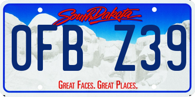 SD license plate 0FBZ39