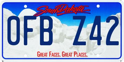 SD license plate 0FBZ42