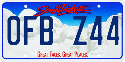 SD license plate 0FBZ44