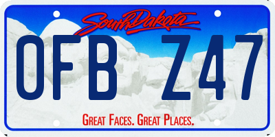 SD license plate 0FBZ47