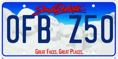 SD license plate 0FBZ50