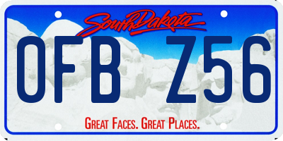 SD license plate 0FBZ56