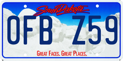 SD license plate 0FBZ59