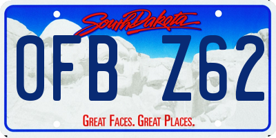 SD license plate 0FBZ62