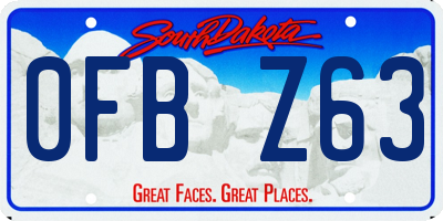 SD license plate 0FBZ63