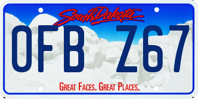 SD license plate 0FBZ67