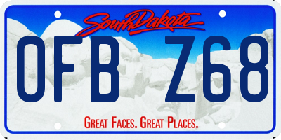 SD license plate 0FBZ68