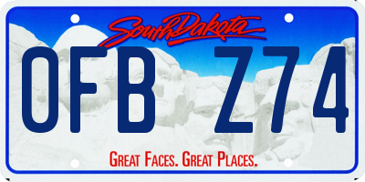 SD license plate 0FBZ74