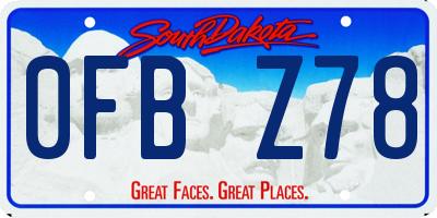 SD license plate 0FBZ78