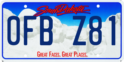 SD license plate 0FBZ81