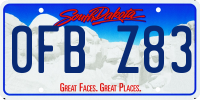 SD license plate 0FBZ83