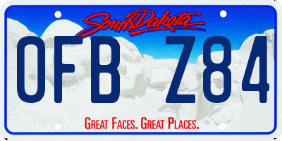 SD license plate 0FBZ84