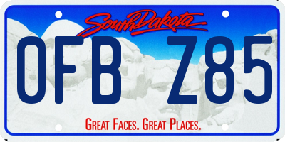 SD license plate 0FBZ85