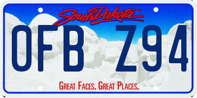 SD license plate 0FBZ94