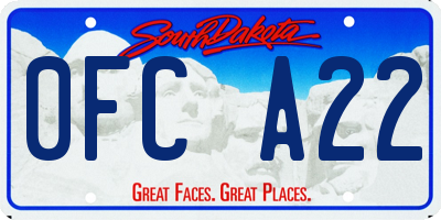 SD license plate 0FCA22