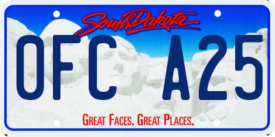 SD license plate 0FCA25