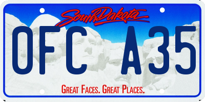 SD license plate 0FCA35