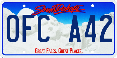 SD license plate 0FCA42