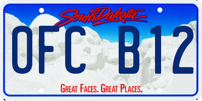 SD license plate 0FCB12