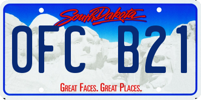 SD license plate 0FCB21